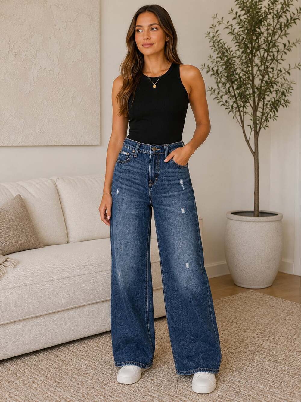 Lee Women’s High Waist Wide Leg Jeans Size 26 Medium